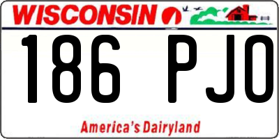 WI license plate 186PJO