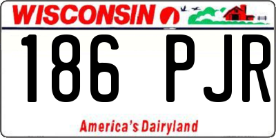 WI license plate 186PJR