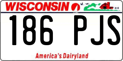 WI license plate 186PJS