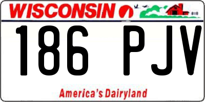 WI license plate 186PJV