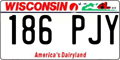 WI license plate 186PJY