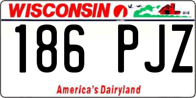 WI license plate 186PJZ