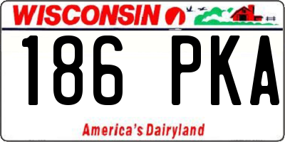 WI license plate 186PKA