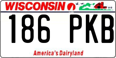 WI license plate 186PKB