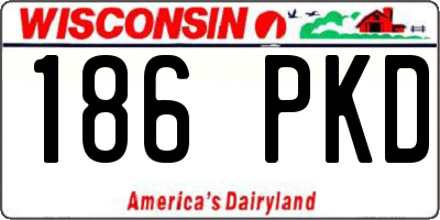 WI license plate 186PKD