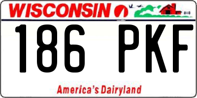 WI license plate 186PKF