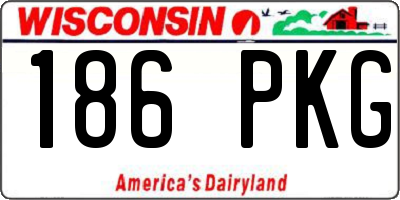 WI license plate 186PKG