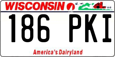WI license plate 186PKI