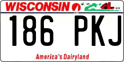 WI license plate 186PKJ