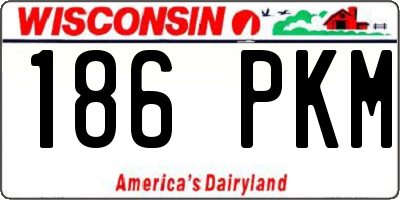 WI license plate 186PKM