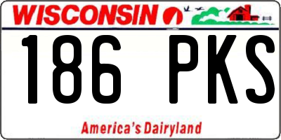 WI license plate 186PKS