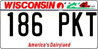 WI license plate 186PKT