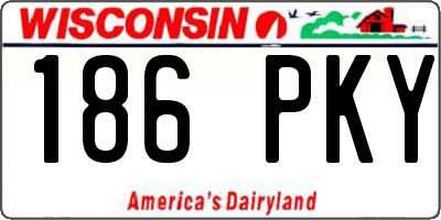 WI license plate 186PKY