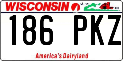WI license plate 186PKZ