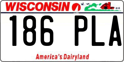 WI license plate 186PLA