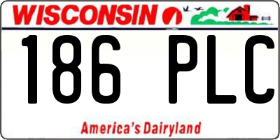 WI license plate 186PLC