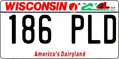 WI license plate 186PLD