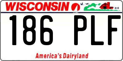 WI license plate 186PLF