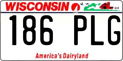 WI license plate 186PLG