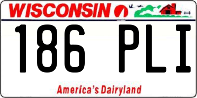 WI license plate 186PLI