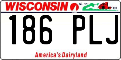 WI license plate 186PLJ