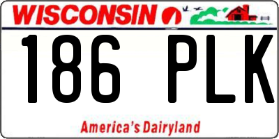 WI license plate 186PLK