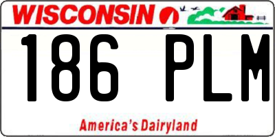 WI license plate 186PLM