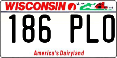 WI license plate 186PLO