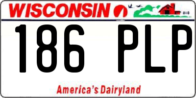 WI license plate 186PLP