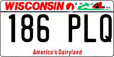 WI license plate 186PLQ