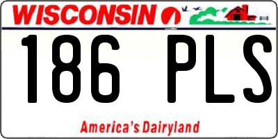 WI license plate 186PLS