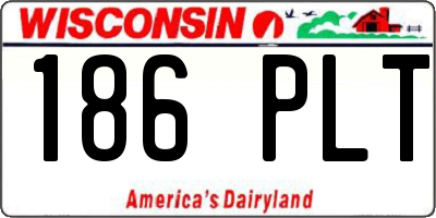 WI license plate 186PLT
