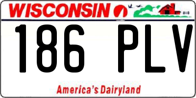 WI license plate 186PLV