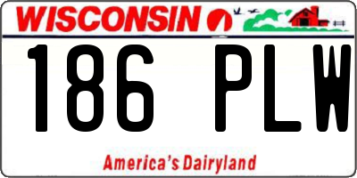 WI license plate 186PLW