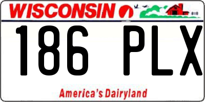 WI license plate 186PLX