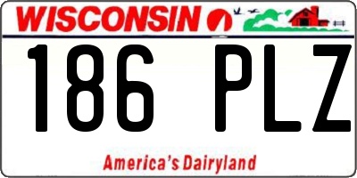 WI license plate 186PLZ