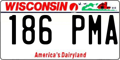 WI license plate 186PMA