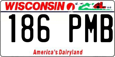 WI license plate 186PMB