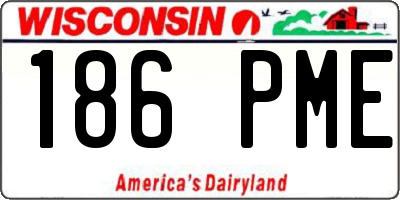 WI license plate 186PME