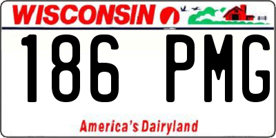 WI license plate 186PMG