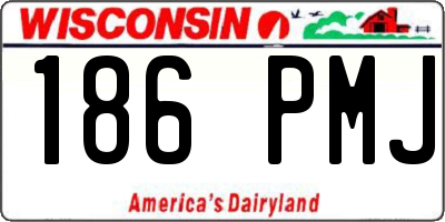 WI license plate 186PMJ