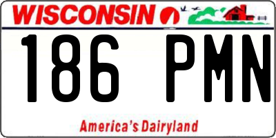 WI license plate 186PMN