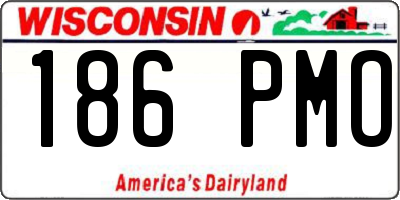 WI license plate 186PMO
