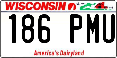 WI license plate 186PMU