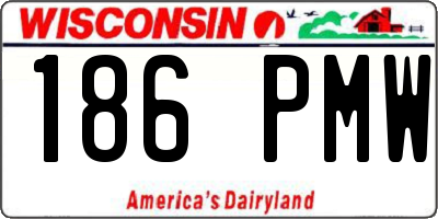 WI license plate 186PMW
