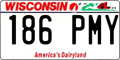 WI license plate 186PMY