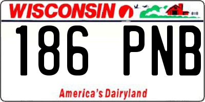 WI license plate 186PNB