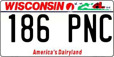 WI license plate 186PNC