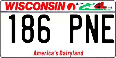 WI license plate 186PNE