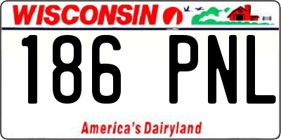 WI license plate 186PNL